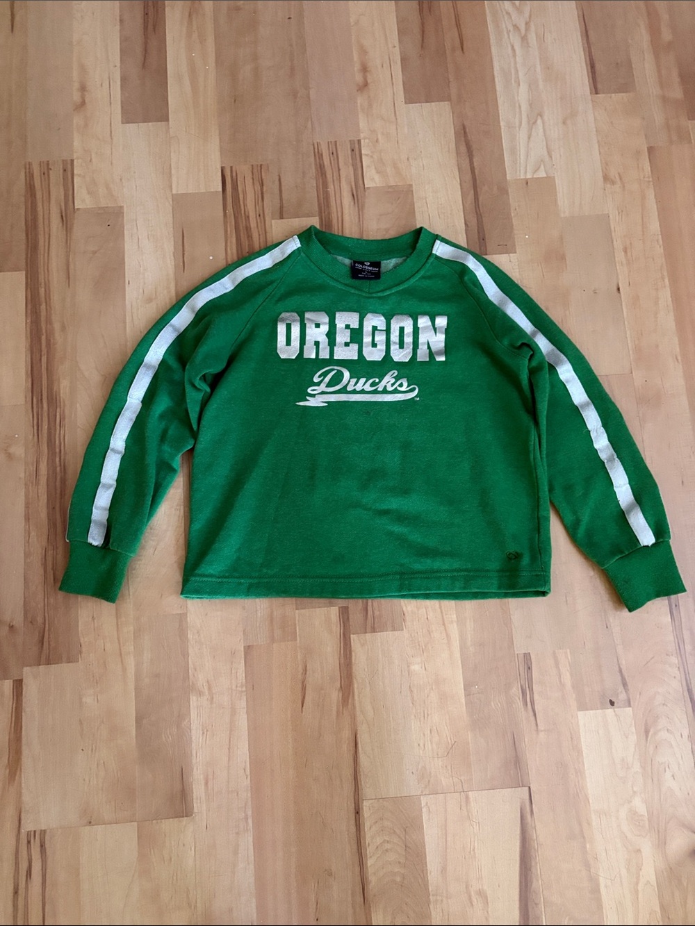 Colosseum Green & White Oregon Ducks Kids Sweatshirt